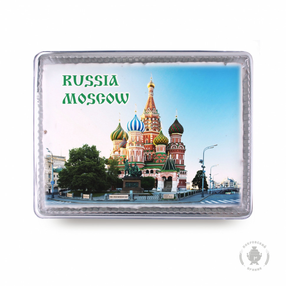  Пряник 600г RUSSIA MOSCOW с фотопечатью (в подарочной пластиковой упаковке)  в Астрахани