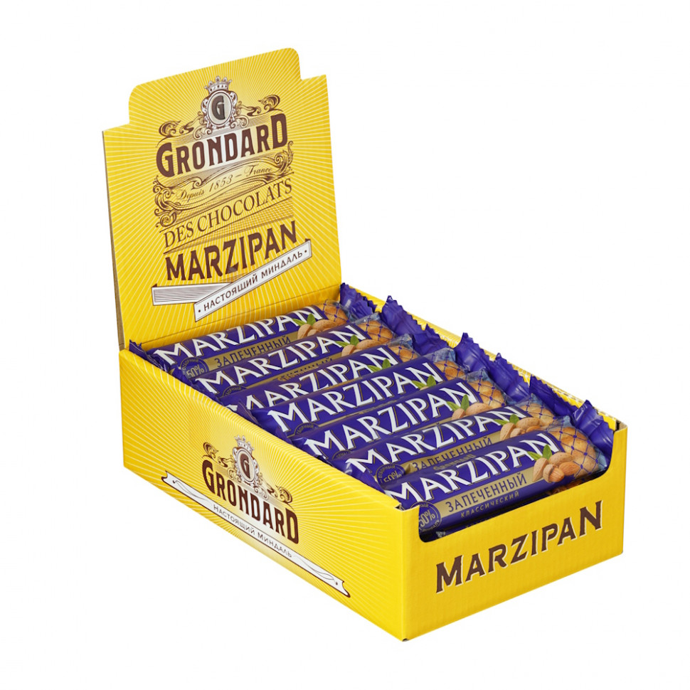  TM Grondard   (11161) Батончики НЕглазированные Марципановые Запечённые, (28шт по 40г)    в Астрахани
