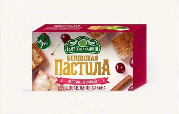 №2 Пастила  200г диетическая С ВИШНЕЙ, НОВЫЙ ФОРМАТ (4 шт по 50гр)    в Астрахани