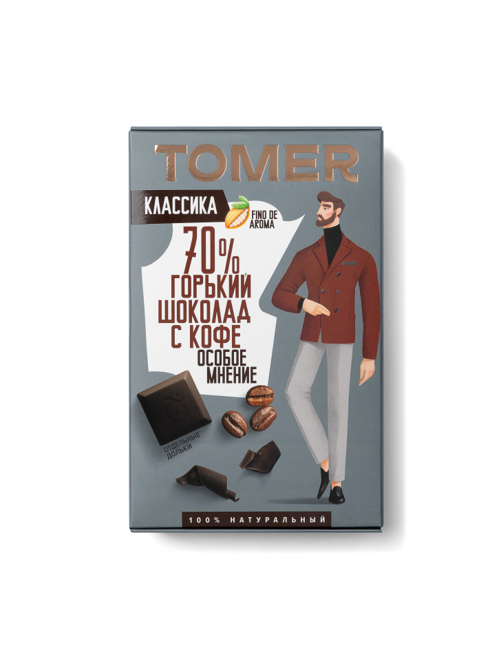  Фабрика Томер  Горький шоколад с КОФЕ, 90г в Астрахани